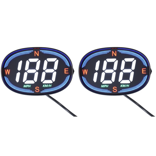 2Pièces Compteur Vitesse Digital Auto Noir Pièce+abs GPS Hud 2