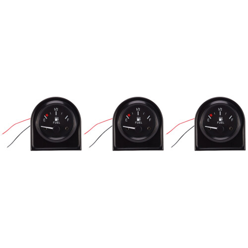 3Pièces Niveau Carburant Noir Compatible Bateau 12V 2
