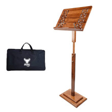 Adjustable Wooden Sheet Music Stand HeavyDuty Bamboo Holder for Books and Tablets with Bag