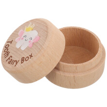 3Pièces Boîte Beige En Bois Pour Dents Bébé Cheveux De Fœtus