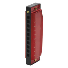 7Pièces Harmonica Rouge Métal 10 Trous Pratique Compact Et Robuste
