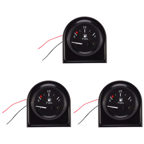 3Pièces Niveau Carburant Noir Compatible Bateau 12V 1