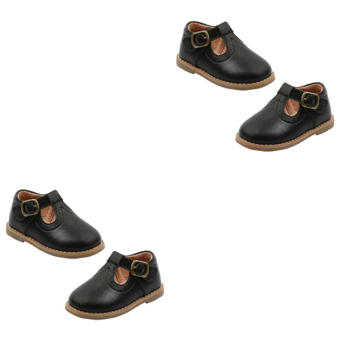 2Paires Chaussures Bébé Hiver Pré- Flexible Noir 2