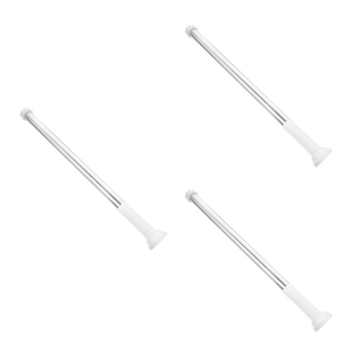 3Pièces Barre Douche Ajustable Argentée Mural Effet Mur 2
