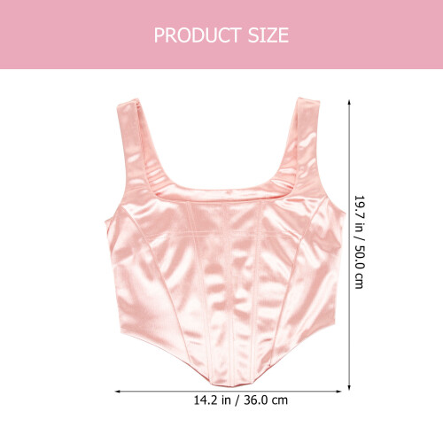 5Pièces Top Halter Corset Rose Taille Cintrée Polyester Pour 2