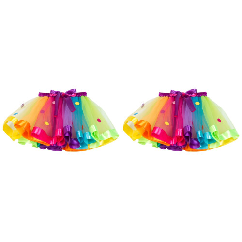 2Pièces Jupe Tulle Colorée Pour 1