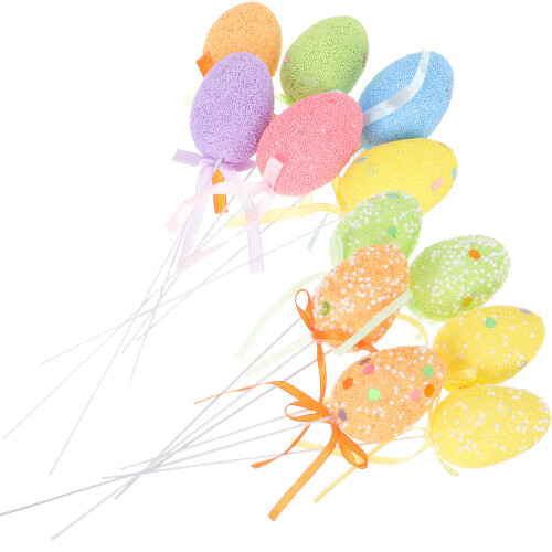 24Pcs Easter Eggs Cupcake Decoration Toppers Assorted