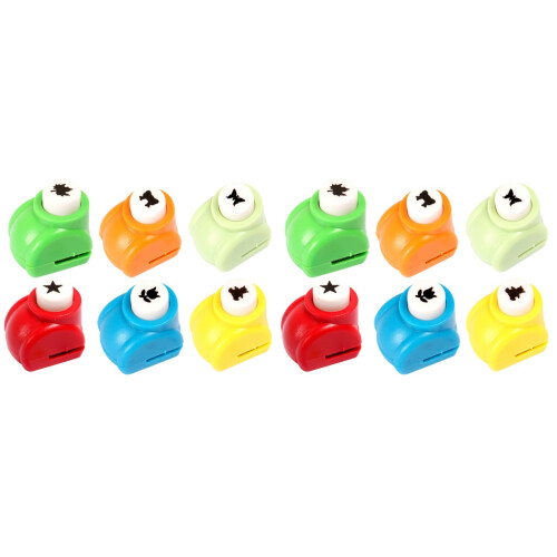 12Pièces Punch Manuel Pour Découpe Papier Scrapbooking 1