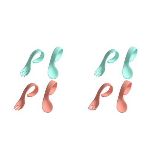 8Pièces Ensemble Cuillères Bébé Formation PP Coloré Ergonomique 2