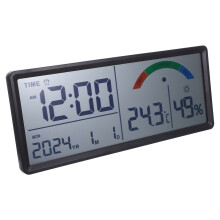 2Pcs Black ABS Digital Clock with Large LCD Screen and Alarm
