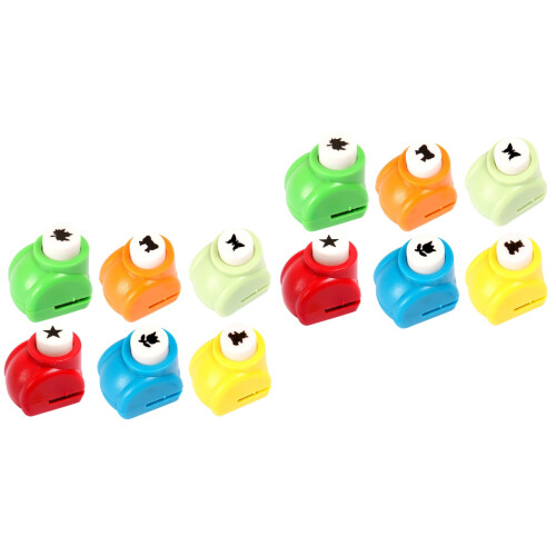 12Pièces Punch Manuel Pour Découpe Papier Scrapbooking 2