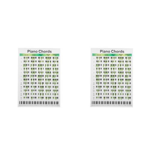 2Pcs Multi Color Piano Chord Practice Chart for Students 2