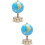 2Pièces Globe Éducatif Terre En Bois DIY Enfant 8