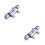 2Pcs Silver Mixing Shower Valve 3-Way Water Control 5
