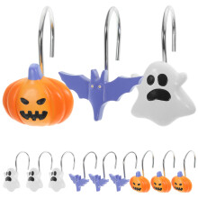 36Pcs Halloween Theme Shower Curtain Hooks Assorted Colors Resin Iron