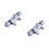 2Pcs Silver Mixing Shower Valve 3-Way Water Control 7