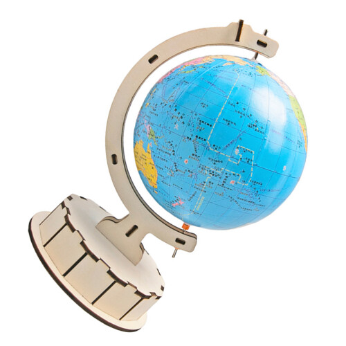 2Pièces Globe Éducatif Terre En Bois DIY Enfant 2