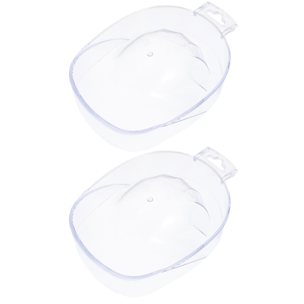 Solustre 4Pcs Nail Soaking Bowls Transparent Manicure Tool For Polish Removal