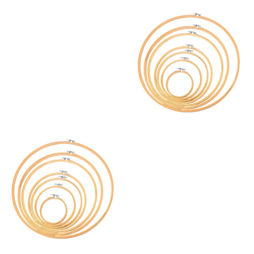 2 Count Assorted Sizes Fixing Frame Cross Stitch Hoops For Sewing 2