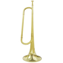 Military Brass Bugle for Taps with Clear Tone, Polished Lacquer Finish, Wide Bell for Ceremonies