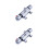 2Pcs Silver Mixing Shower Valve 3-Way Water Control 9