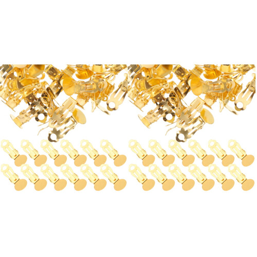 200Pièces Boucles D'oreilles Clip Dorées Piercing Pour 2