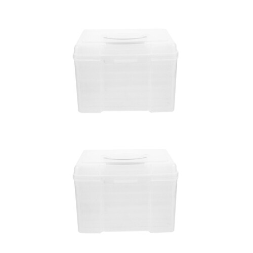 2Pcs Clear File Folder Organizer Portable Document Storage Container 2