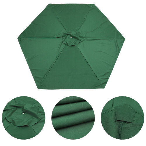 2Pcs Green Polyester Umbrella Canopy Replacement for Patio Outdoor Use 2