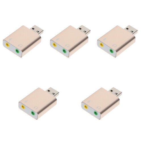 5 Pieces Usb Audio Card Interface For Pc External Sound Laptop Cards 2