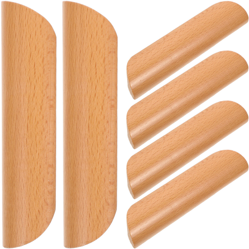 18Pcs Wooden Semicircle Drawer Handles Khaki Cabinet Pulls For Decor 3631600259009