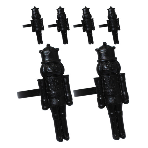 18Pcs Elegant Black Nutcracker Napkin Buckles Durable Alloy Decor