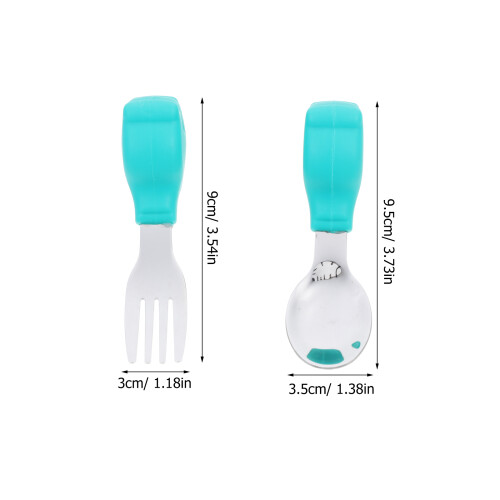 5Sets Toddler Stainless Steel Feeding Spoon Fork Lightweight Assorted 1
