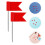 100Pcs Red Map Marking Push Pins Flags for Office and School 9