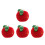 4Pcs Red Plush Cushions Soft Fruit Pillows Decorative Sofa Chair 4