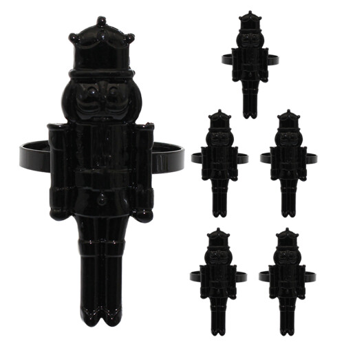 18Pcs Elegant Black Nutcracker Napkin Buckles Durable Alloy Decor 1