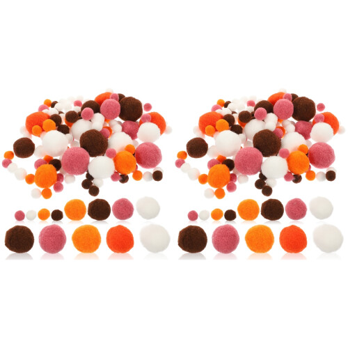 2Pièces Pompons Marron Doux Boules DIY Pour Décor Couture 1