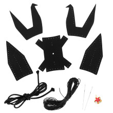 3Ensembles Matériaux DIY Cuir PU Noir Pour Artisanat Pendentif Grue