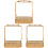 3Pcs Wrought Iron Cup Rack Golden Storage Basket with Hooks 2