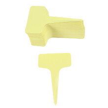 200 Pcs 10 X 6cm Yellow Plastic Plant T Type Tags For Garden