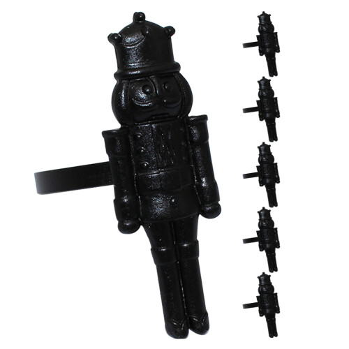 18Pcs Elegant Black Nutcracker Napkin Buckles Durable Alloy Decor 2