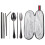 5Sets Travel Tableware Kit Stainless Steel Spoon Fork Chopsticks 5