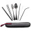5Sets Travel Tableware Kit Stainless Steel Spoon Fork Chopsticks 10