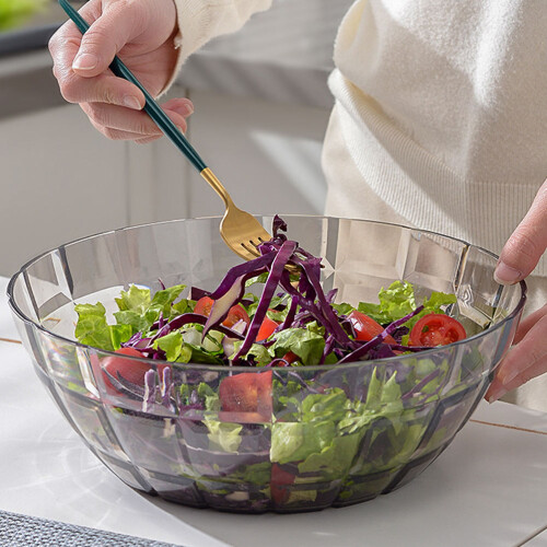 3Pcs Large Salad Bowls Light Grey Reusable Fruit Mixing Bowls 2