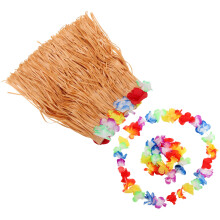 3Sets Hawaii Themed Luau Party Skirt and Garland Assorted Colors