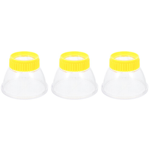 3Pcs Durable Yellow Magnifying Jar Insects Breeding Accessory 2