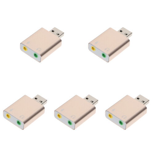 5 Pack Usb Audio Interface To Adapter External Sound Card Laptop For 1