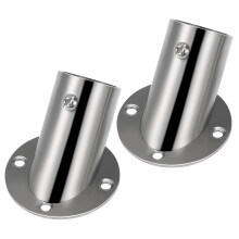 8Pcs Stainless Rod Socket Closet Bracket Silver for Bathroom