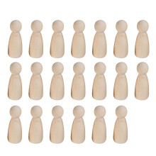 40Pcs Wooden Doll Light Yellow Simple Design for Kids Art Projects