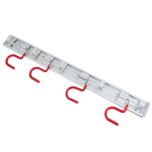 4Pcs Aluminum Mop Broom Holder Silver Wall Tool Organizer 1