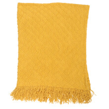 2Pcs Soft Acrylic Fibers Yellow Throw Blankets Blanket
